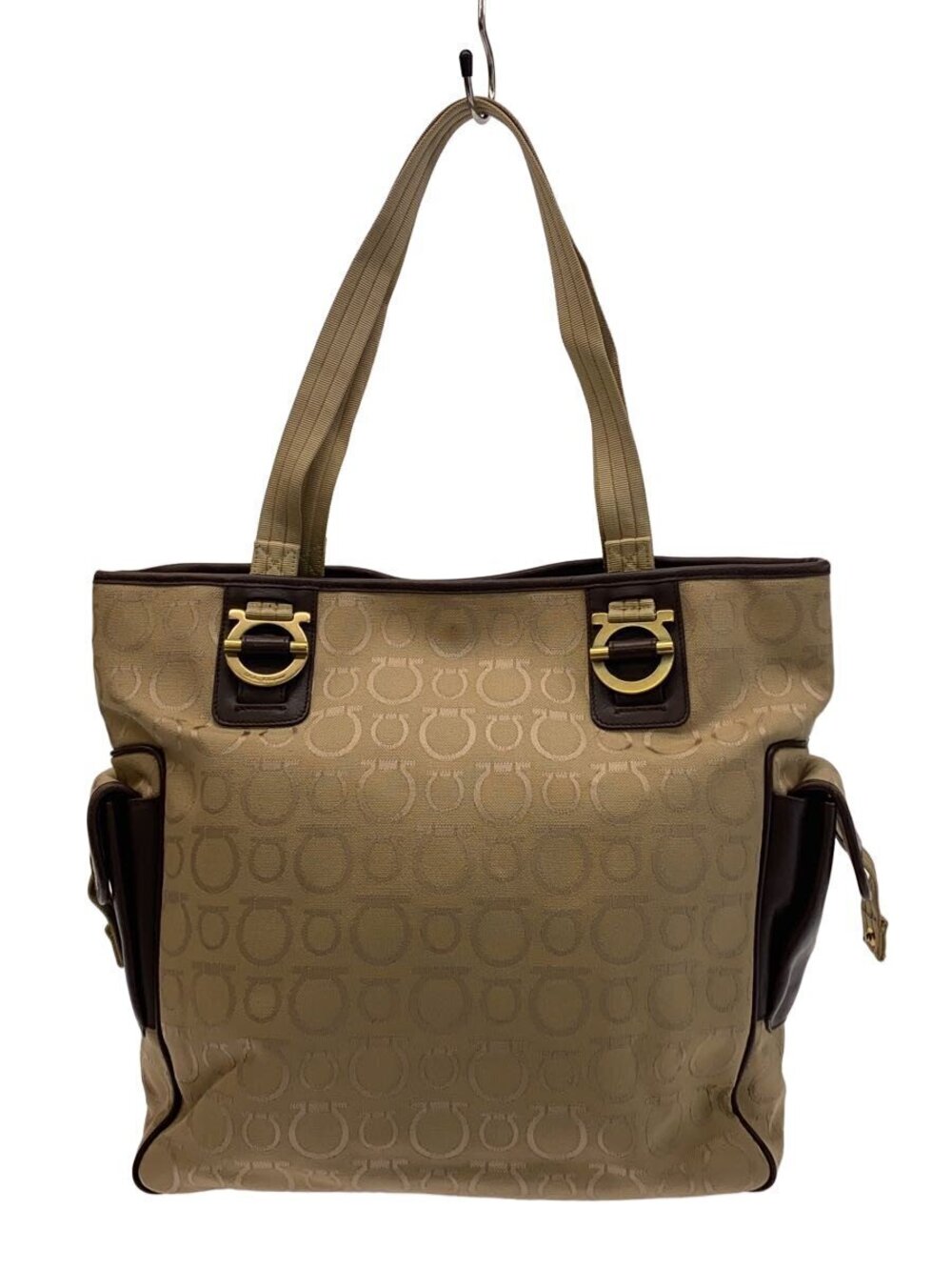 Salvatore Ferragamo Tote Bag Camel Brown All over